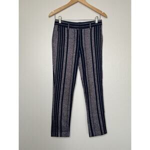 Tory Burch Eliza Wool Blend Pants Navy Stripe Size 0